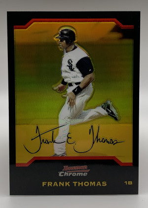 2004 Bowman Chrome Gold Refractor Frank Thomas - Card Number 64 - 03/50 front