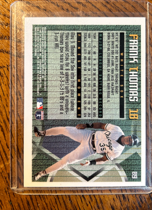 1994 Topps Finest Frank Thomas #98 Holographic Finest back