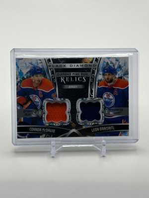 McDavid Draisaitl Diamond Mine Dual Relics 2022-23 Black Diamond Dual Patch front