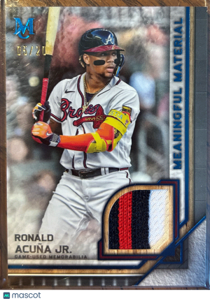 2023 Topps Museum Collection Ronald Acuña Jr. Game-Used Memorabilia #03/20 front