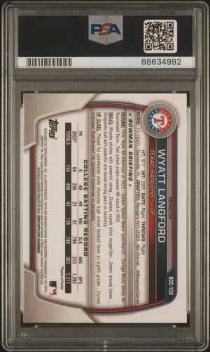 2023 Bowman Draft Wyatt Langford Chrome-Refractor back