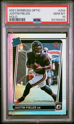 2021 Panini Donruss Optic Justin Fields Holo PSA 10 front