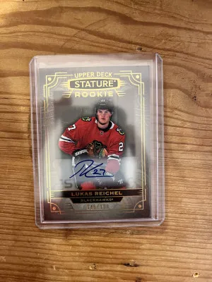 22-23 Lukas Reichel stature rookie auto 45/199 front