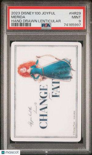2023 Card.Fun Disney100 Joyful Hand Drawn Lenticular Merida #HR29 PSA 9 front