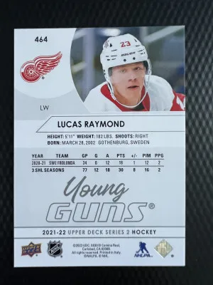 2021 Upper Deck Series 2 Lucas Raymond #464 Rookie back