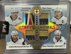2022-23 Ultimate GAME USED Quad Materials 05/25 Eichel/Stone/Theodore/March front