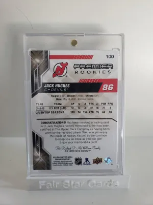 JACK HUGHES 2019-20 Upper Deck Premier Rookies Fight Strap /15 back