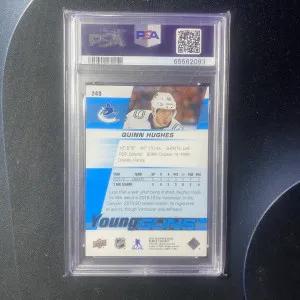 2019-20 Upper Deck Quinn Hughes Young Guns Rookie PSA 10 #249 back