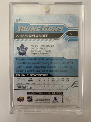 2016-17 Upper Deck Young Guns #249 William Nylander back