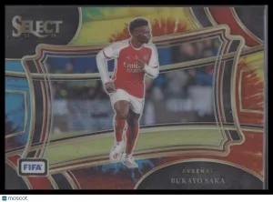 2023 Panini Select FIFA Bukayo Saka #201 Field Level Tie Dye Prizm #'d /30 front