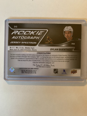 2022-23 SPX Rookie Autograph Jersey Spectrum Dylan Guenther 13/35 back
