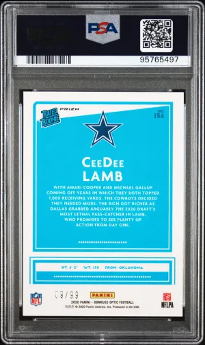 2020 Panini Donruss Optic Ceedee Lamb Red SSP back