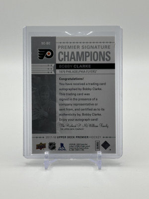 Bobby Clarke 2017-18 Premier Signature Champions Auto back