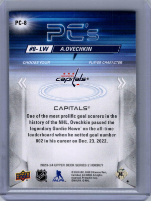 Upper Deck PC's Alex Ovechkin #PC-8 Washington Capitals back