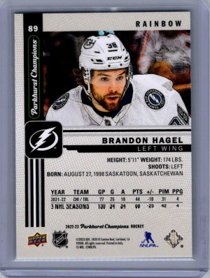 Parkhurst Champions Brandon Hagel #89 Tampa Bay Lightning back