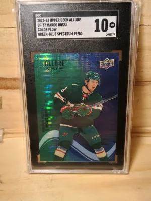 2022-23 Upper Deck Allure Marco Rossi Color Flow Green Blue /50 front