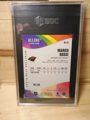 2022-23 Upper Deck Allure Marco Rossi Color Flow Green Blue /50 back