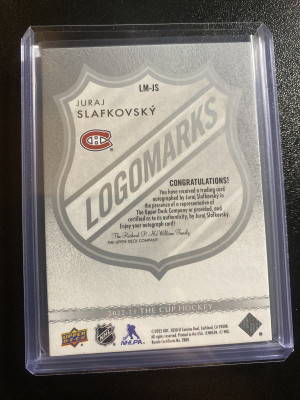 Juraj Slafkovsky 22-23 The Cup Logomarks Auto back