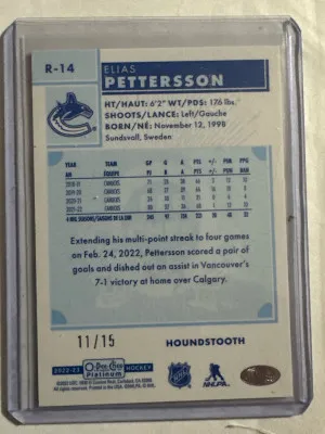 Elias Pettersson 22/23 Houndstooth 11/15 back