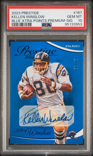 2023 Panini Prestige Kellen Winslow Blue Xtra Points Premium-Sig front