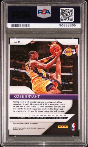 2018 Panini Prizm Kobe Bryant back
