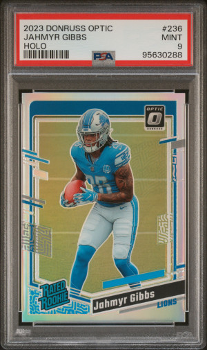 2023 Panini Donruss Optic Jahmyr Gibbs Holo front