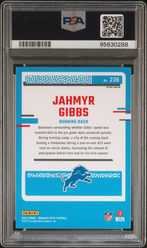 2023 Panini Donruss Optic Jahmyr Gibbs Holo back