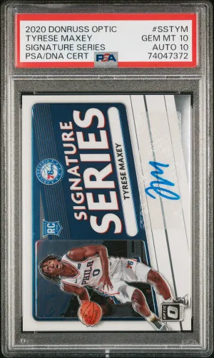 2020 Panini Donruss Optic Signature Series Tyrese Maxey Signature Series front