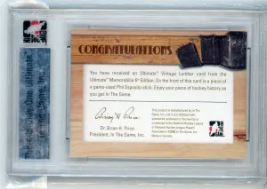 2005-06 ITG Ultimate Memorabilia Phil Esposito Vintage Lumber Silver 24/25 back