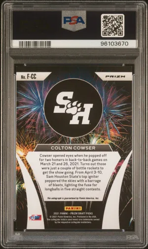 2021 Panini Prizm Draft Picks Fireworks Colton Cowser Fireworks-Auto. back
