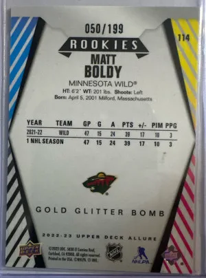 Matt Boldy Rookie Good Glitterbomb 50-199 back