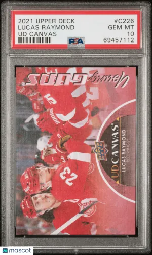 2021-2022 Upper Deck UD Canvas Lucas Raymond #C226 Rookie PSA 10 front