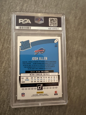 2018 Panini Donruss Josh Allen #304 Rookie PSA 10 Bills back