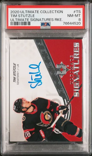 2020 Upper Deck Ultimate Collection Ultimate Signatures Rookies Tim Stutzle Ultimate Signatures Rke. front