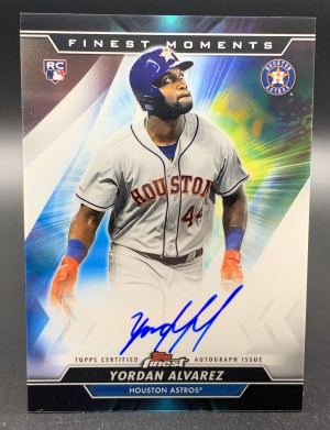 Yordan Alvarez 2020 Topps Finest - Finest Moments Autographs - Rookie Card.  Card number:  MOMA-YA.  Free shipping! front