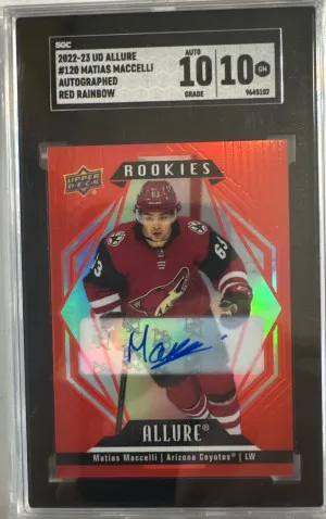 Matias Maccelli Rookie Auto Red Rainbow Sgc 10/10 front