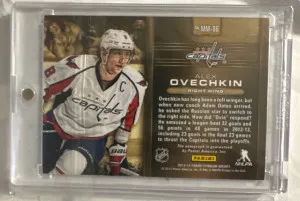 Alex Ovechkin Metallic Marks Gold Panini Titanium 13/14 So Auto back