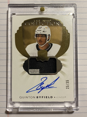 2021-22 Upper Deck The Cup NHL Collection Rookie Patch Auto /35 Quinton Byfield front