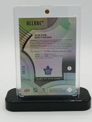 2021-22 Upper Deck Allure Blue Line Auto Jersey Auston Matthews/25-SSP back