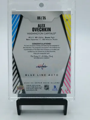 2022-23 Upper Deck Allure Blue Line Auto Alexander Ovechkin /35 back