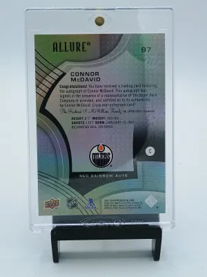 2021-22 Upper Deck Allure Red Rainbow Auto Connor Mcdavid SP back