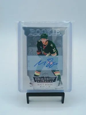 2022 UD Exquisite Rookie Auto Matt Boldy /99 front