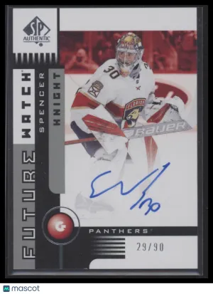 2021 SP Authentic Spencer Knight #01FW-SK Retro Future Watch Auto #'d /90 front