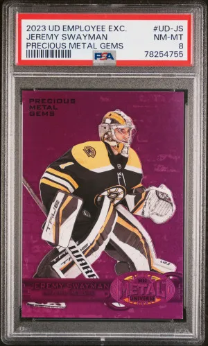 2023 Upper Deck Employee Exclusive Precious Metal Gems Jeremy Swayman Precious Metal Gems front