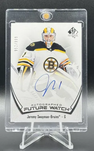 21-22 SP Authentic Future Watch Auto Jeremy Swayman /999 front