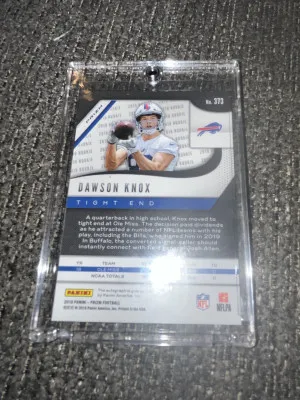 2019 Panini Prizm Dawson Knox Green Prism Auto back