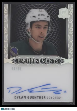 2022 Upper Deck The Cup Dylan Guenther #E-DG Enshrinments Rookie Auto #'d /99 front