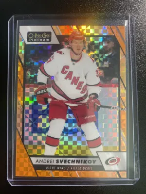 Andrei Svechnikov 23-24 OPC Platinum Orange Checkers /25 front