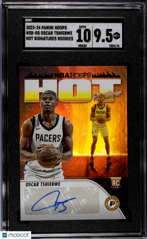 2023-24 Panini Hoops Oscar Tshiebwe #HSR-OS Hot Sigs. Rookies SGC 9.5/10 front