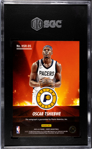 2023-24 Panini Hoops Oscar Tshiebwe #HSR-OS Hot Sigs. Rookies SGC 9.5/10 back